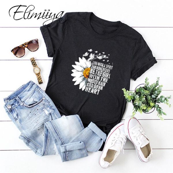 

women's t-shirt elimiiy 100 cotton t shirt women chrysanthemum print short sleeve graphics tshirts tees slippers woman summer s-5xl, White