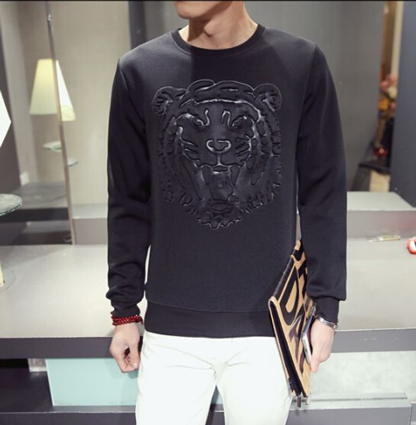 

мужские толстовки с капюшоном с принтом "тигровая голова" harajuku sudaderas hombre осенние зимние толстовки мужские толстовки с капюшоном, Black