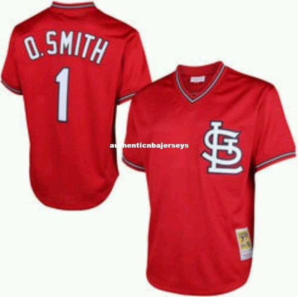 

new mitchell & ness st. luis ozzie smith #1 batting practice mesh jersey throwbacks mens stitched baseball jerseys, Black;blue