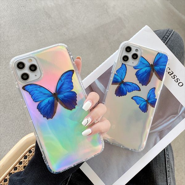 

Fashion Mobile Phone case 11/11Pro/ X/Xs XR XSMax 7P/8P 7/8/6s/6/6s Plus / 6 Plus with butterf Laser retro butterfly card paper phone case