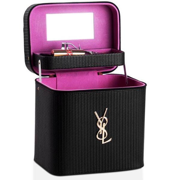 Double Layer Makeup Case Jewelry Box Cosmetic Storage Bag With Mirror Woman Travel Organizer Ljjk1653 Hand Bags From