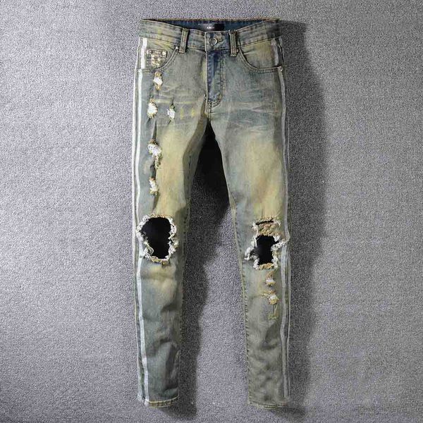 

2019mens jeans street hip hop trousers private custom tide male trousers outdoor sport trend man cowboy pants, Blue