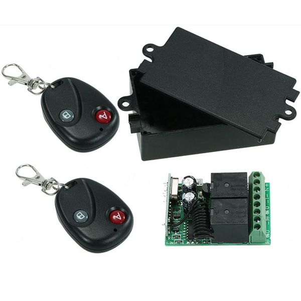 

wireless remote control switch rf 433mhz ac 220v 2ch relay receiver module and learning code transmitter remote control a2