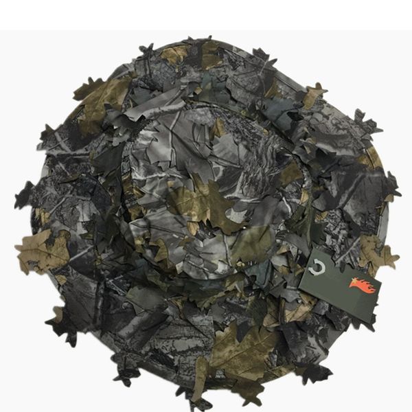 

flat cap outdoor hunting hat war games waterproof training hat watching sun protection 3d leaves camouflage effect caps, Black;white