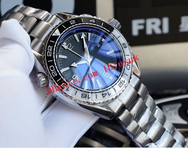 

new version luxury watch se@master 600 gm/t co-axial 215.30.44.22.01.001 black/white bezel 8500 movement 44mm automatic male watch, Slivery;brown