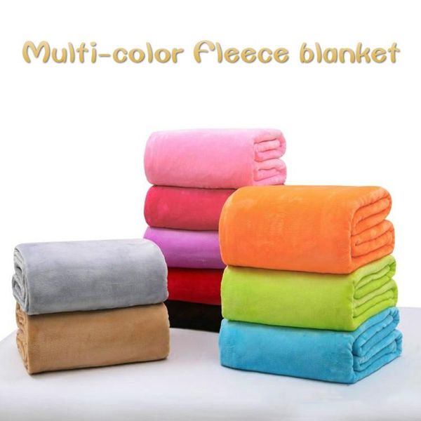 

100*150cm warm flannel fleece blankets soft solid blankets solid bedspread plush winter summer throw blanket for bed sofa dh0426