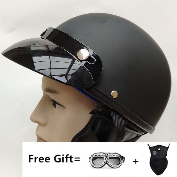 

open face half helmet moto motorcycle helmets vintage motorbike headgear casque casco helmet with sun brim