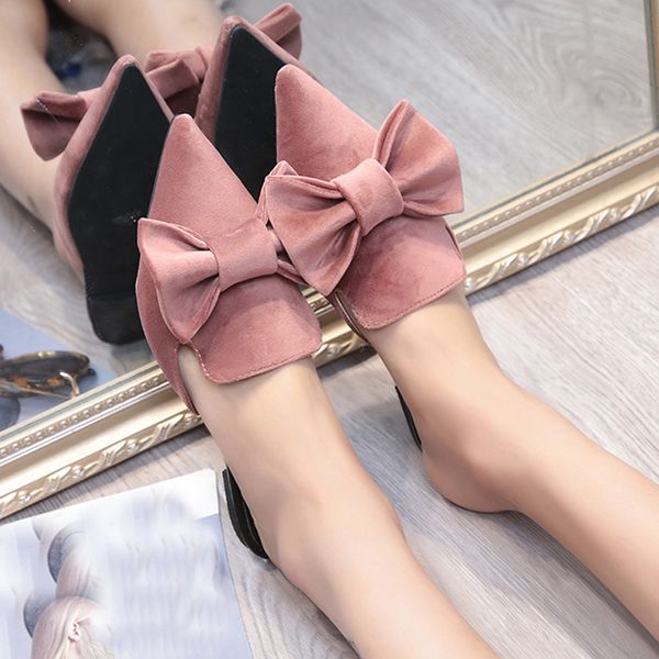 

women's slippers toe flat bow causal shoes slippers sandals women's non-slip bow shoes sandals#g3, Black
