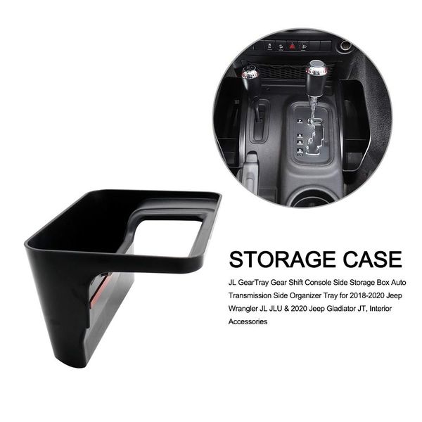 

geartray gear shift console side storage box auto transmission side organizer tray for 2018-2020 wrangler jl jlu
