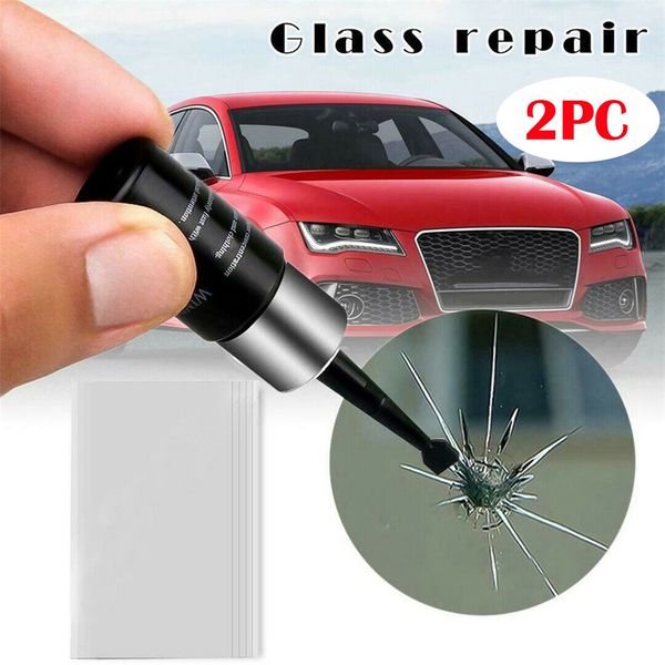 

car window glass crack chip resin windscreen windshield repair diy tool kit 2pc tool garden home improvement 2019 hot