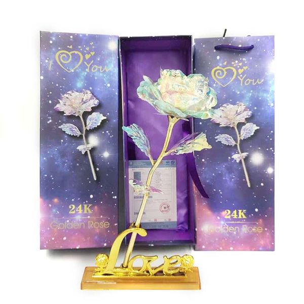 

valentine's day creative gifts 24k foil plated rose gold lasts forever love wedding decoration lover lighting for girlfriend