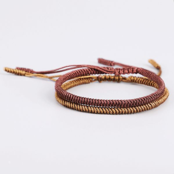 

tibetan buddhist lucky charm tibetan bracelets & bangles for women men handmade knots rope braided amulet blessed bracelet 2019, Golden;silver
