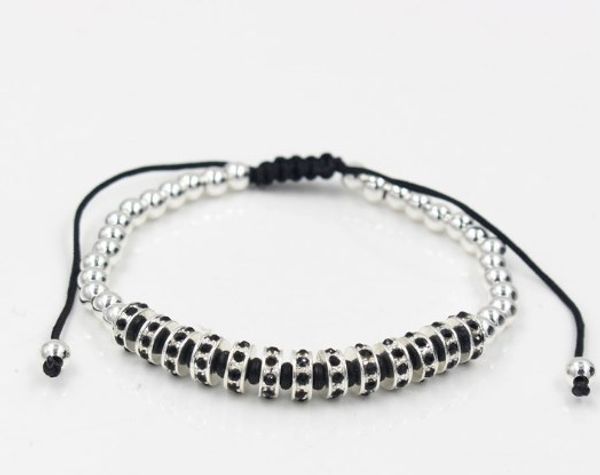 

8 мм yy234 золото серебро медь cz циркон кубического циркония упругие скорректированные мужчины макраме шарм молитва будды браслеты йога бра, Black