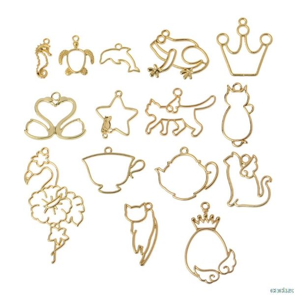 

5шт кошка чайник дельфин уф-смолы рамка подвеска открытая рамка настройки ювелирных изделий