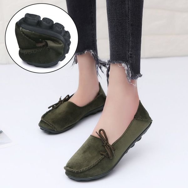 

spring flat shoes women's shoes single bean casual soft soles one-step wholesale, Black
