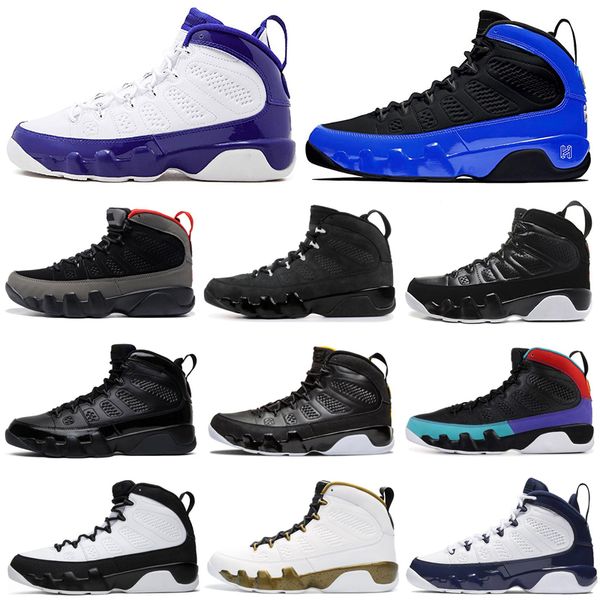 

2020 new men basketball shoes 9 9s gym red racer blue unc bred citrus anthracite og space jam mens trainers sports sneakers 7-13, Black