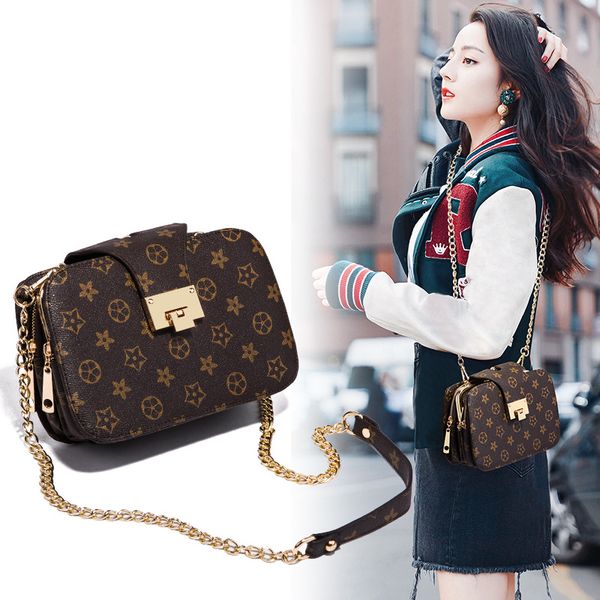 

2020 new women's bag chain small square bag fashion shoulder pu leather ladies diagonal casual clip