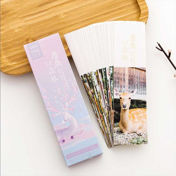 

30pcs vintage deer in forest bookmarks novelty paper page dividers book tags page holder cute stationery school office supplies