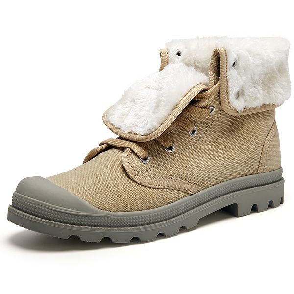 

new trend autumn winter men boots with fur warm snow boots men black gray men canvas walking shoes comfortable mens boots casual