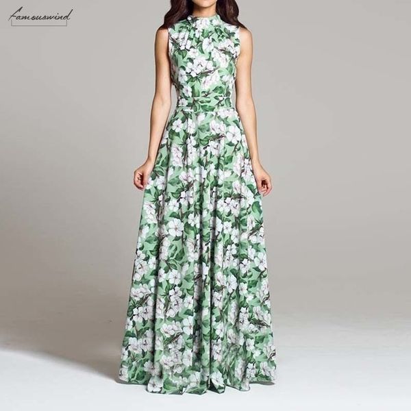 

women floral print summer dress bohemian style casual o neck sleeveless vintage long dress elegant vestidos, Black;gray