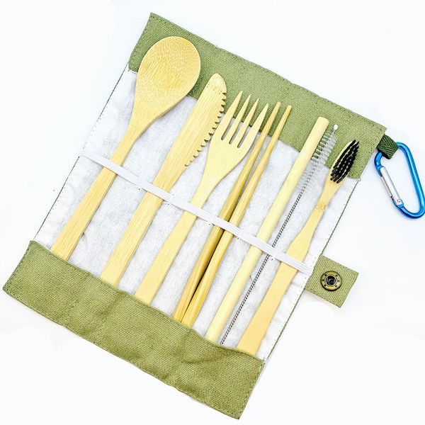 

bamboo travel utensils to-go reusable bamboo cutlery set with carrying case wood flatware travel set bamboo charcoal toothbrush