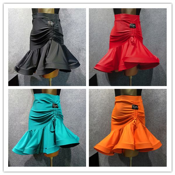 

латинские танцы юбка латинская практика юбка fishbone dance одежда танго платье женщин детские платья для девочек, Black;red