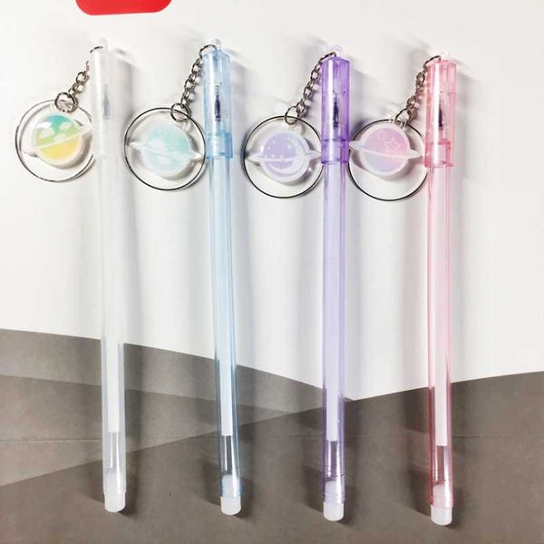 

2pc planet gel pen black carbon signature pen promotional student stationery school & office supply cute star pendant gel