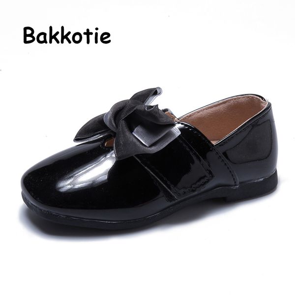 

bakkotie 2019 девочки платье обувь new kids осень сладкий боути черный pu кожа обувь принцесса моды pink mary jane flats, Black;grey
