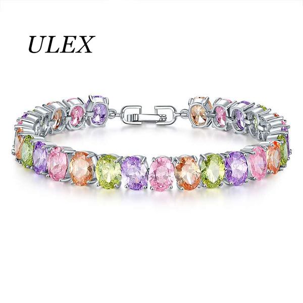 

yoomuna new fashion adjustable tennis bracelets for women shiny crystal silver color chain bangle & bracelet jewelry gift, Black