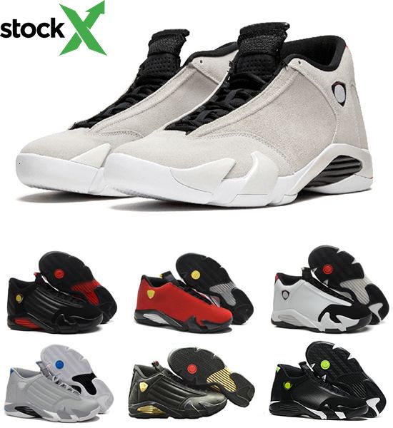 

wholesale classic sneaker 14 14s black toe last svarsity red suede thunder men basketball shoe cool grey dmp candy cane trainer design