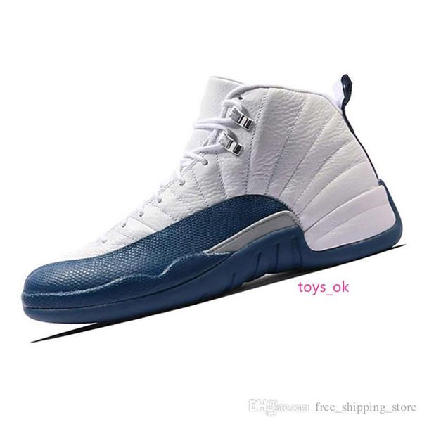 

12s blue french new flu game gym red master white wolf grey playoffs man basketball shoes size 8-13