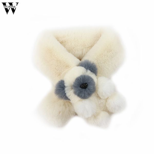 

accessories scarvs 1pc scarves winter warm children faux fur scarf solid color scarf animal bear 2018 nov22, Blue;gray