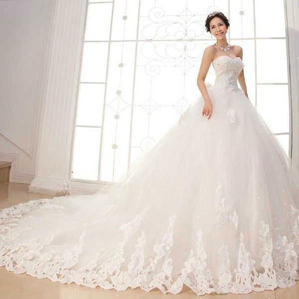 Heißer Verkauf Neueste 2020 Weiße Ballkleid Brautkleider Mit Perlen Kristalle Ballkleid Lange Hochzeit Kleid Brautkleider AL37