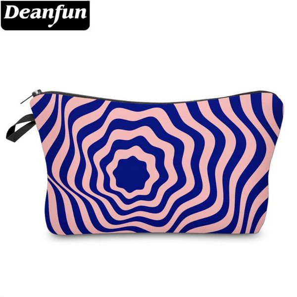 

deanfun косметические сумки 3d печатные фиолетовые полосатые сумки молния водонепроницаемый макияж сумка 51956