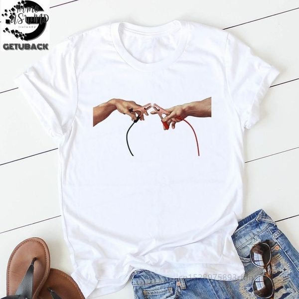 

2020 tees women t shirt print letter t shirt casual white black pink short sleeve cotton summer brand women clothing