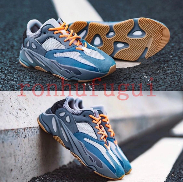 

new carbon blue 700 v2 wave designers yeezy runner running shoes inertia hospital blue teal blue vanta men women kanye west sne890c#, Black
