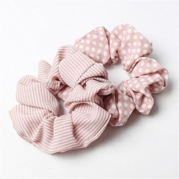 

2pcs/set stripes dots elastic scrunchie hair accessories velvet ponytail holder hairband hair rope tie scrunchie bulk binyeo