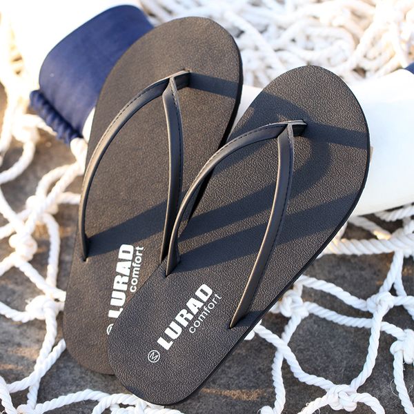

luladi мужчины просто флип-флоп лето молодежи anti-slip сандалии открытый сандалии occident моды, Black