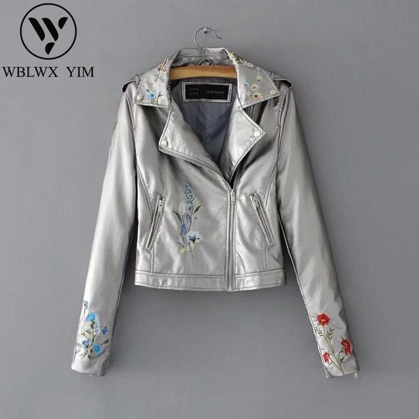 

spring autumn women fashion faux leather jacket lady long sleeve motorcyle pu leather jackets pocket zippers short biker coat, Black