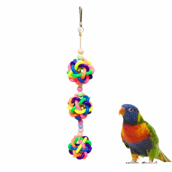 

parrot toys hamster colorful plastic ball gnawing string bird toys cross border for