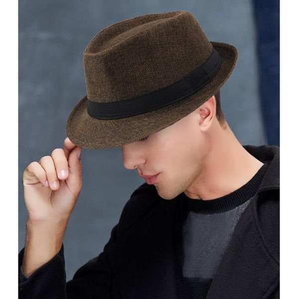 

2020 fashion men's jazz hat breathable linen hats outdoor sun hats curlystraw dustproof anti-uv protective hat summer #yj
