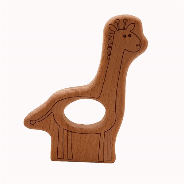 

прекрасный мультфильм дерево прорезыватель 10 шт. чистый натуральный животных shaped детские прорезывания зубов уход бук прорезыватель девоч