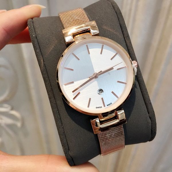 

2019 relojes де marca mujer мода женские часы с датой япония движение повседневная сталь стиль женщина платье кварцевые часы партия роскошны, Slivery;brown