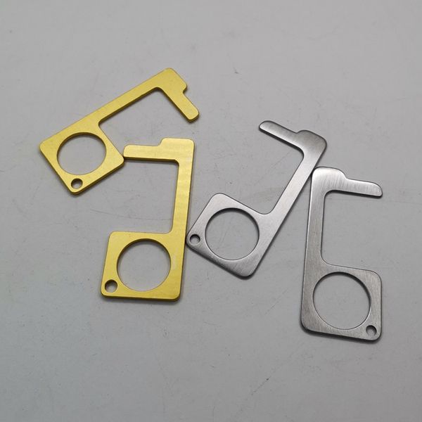 

key chain metal non-contact door opener hook anti touch key chain door handle key elevator tool t2i5904