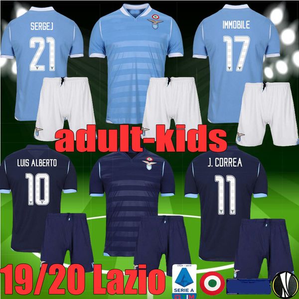 

New kid 19 20 lazio immobile occer jer ey lui ba to alberto maru ergejic child men lazio jer ey football boy kit hirt, Black;red