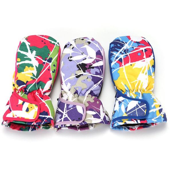

windproof waterproof kids winter warm mittens children boys girls breathable ski snowboard gloves, White