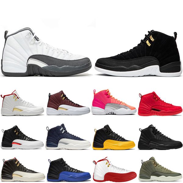 

dark grey 12s basketball shoes for men 12 reverse taxi game royal triple black gym red gamma blue mens sports sneakers