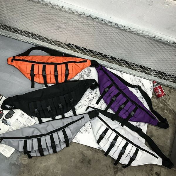 

2020 waist bag fanny pack for men women chest canvas kidney belt bag zipper sports harajuku purse nerka sac banane femme