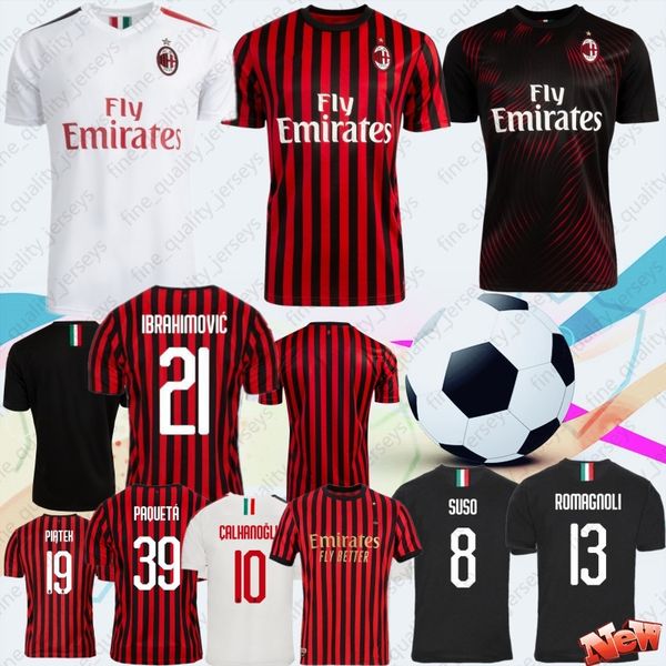 

Thai AC Milan 19 20 Soccer Jerseys 2019 2020 PIATEK Football Shirt PAQUETA SUSO BONAVENTURA HIGUAIN CALHANOGLU CALDARA Men Jerseys