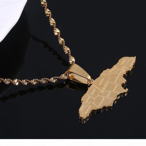 

jamaica map pendant necklaces trendy gold color jewelry jamaican map jewelry, Silver